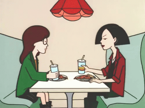 Daria Eating With Friend GIF
