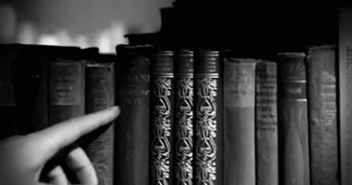 Dark Academia Grayscale Books GIF