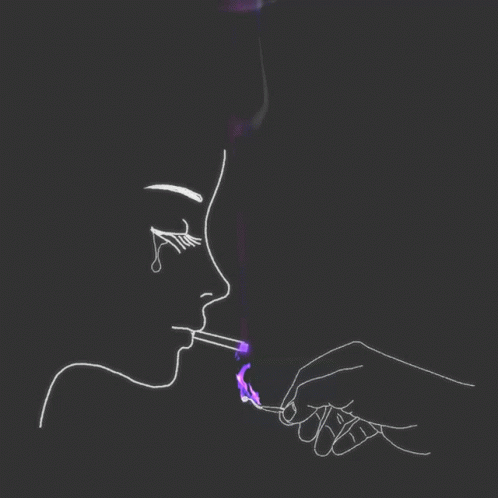 Dark Aesthetic Smoke Crying GIF