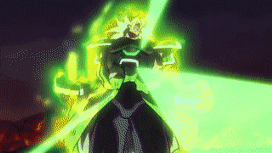 Dark Green Super Saiyan Powers GIF