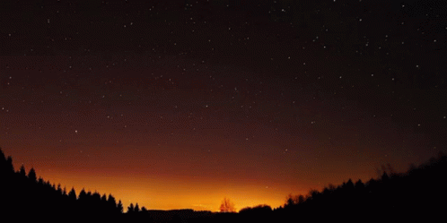 Dark Horizon Yellow Letters Starry Night Sky GIF