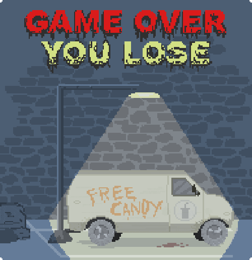 Dark Humor Game Over Free Candy Truck GIF