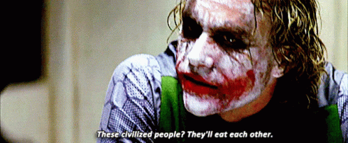 Dark Knight Joker Messy Face Look GIF
