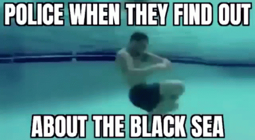 Dark Meme Police In Black Sea GIF
