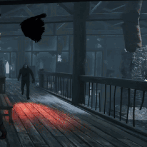Dark Room With Flying Crow