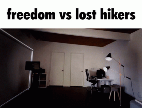 Dark Room With Freedom Vs Lost Hikers GIF