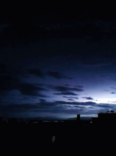 Dark Sky With Lightning Bolt