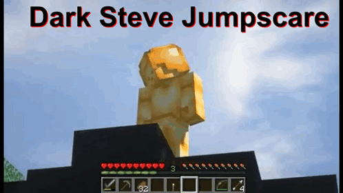 Dark Steve Jump Scare GIF