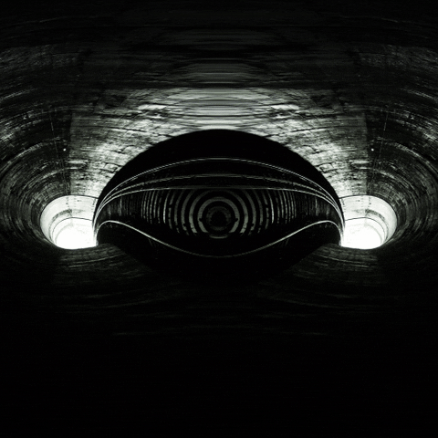 Dark Train Tunnel Illusion GIF