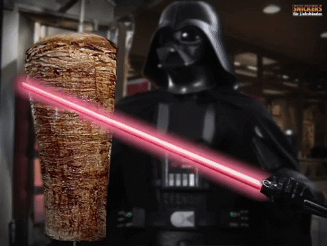 Dark Vader Slicing Shawarma Meat GIF