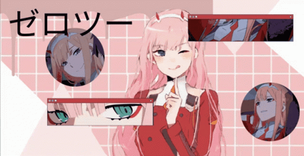 Darling In The Franxx Wink Hair Zero Two Anime GIF