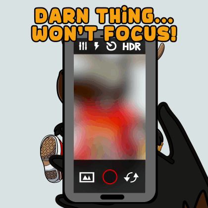 Darn Thing Won't Focus Phone Sticker GIF