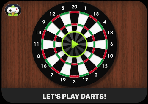 Dart Board Saying Lets Play Darts