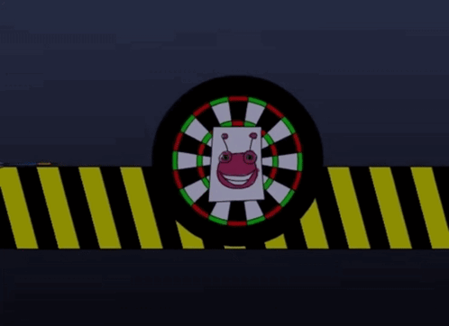 Dart Board With Frog and Blue Dart