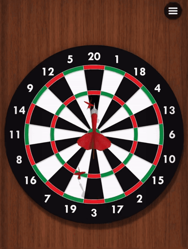 Dart Board With Red Dart in Center