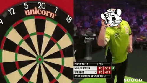Dart Board With Unicorn Written on Top