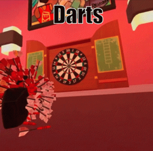 Dart Board With Word Darts Above