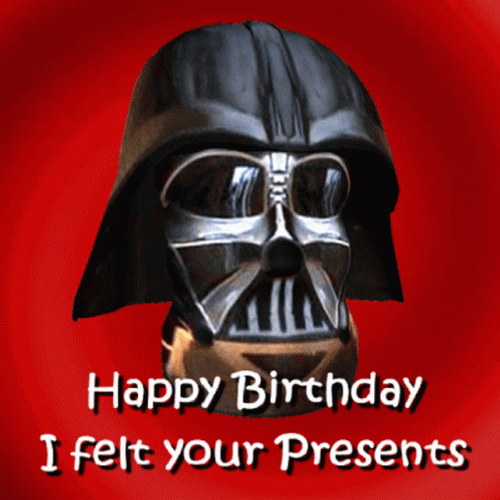 Dart Vader Head Star Wars Happy Birthday GIF