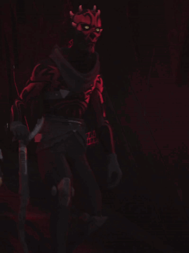 Scary Darth Maul Walking Staring GIF