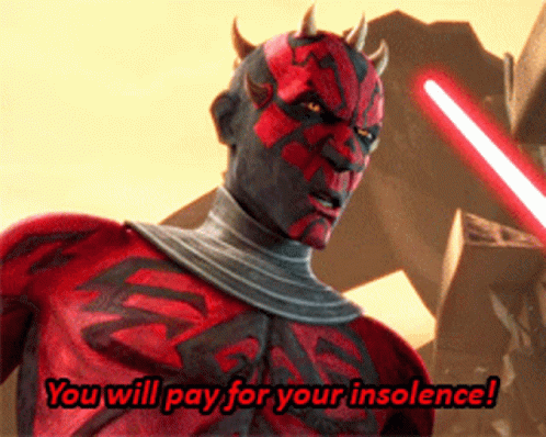 Merciless Darth Maul Pay For Insolence GIF
