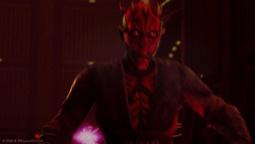 Darth Maul Holding Red Lightsaber GIF