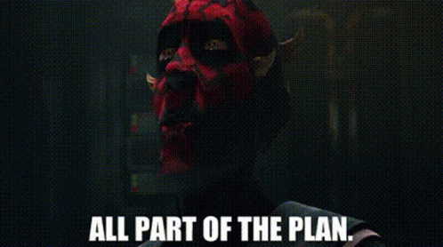 Darth Maul Wearing Red Mask Says All Part Of The Plan GIF