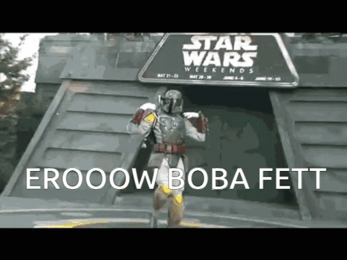 Darth Vader And Boba Fett In Hallway GIF