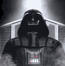 Darth Vader From Star Wars Is Surrounded By Smoke And Says " Is That You " On His Face GIF