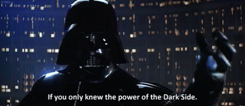 Darth Vader From Star Wars Is Talking About The Power Of The Dark Side . GIF