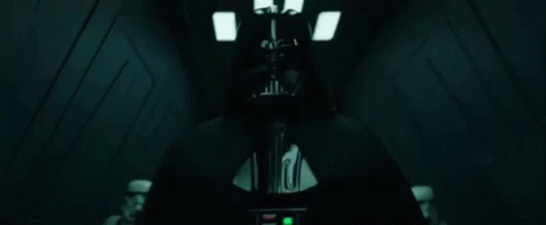 Darth Vader Giving Middle Finger in Dark Hallway
