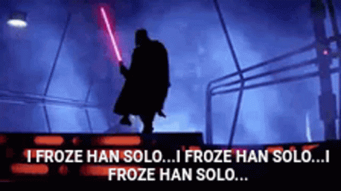 Darth Vader Holding Red Lightsaber I Froze Han Solo