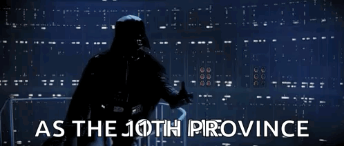 Darth Vader in Front of Wall with Words