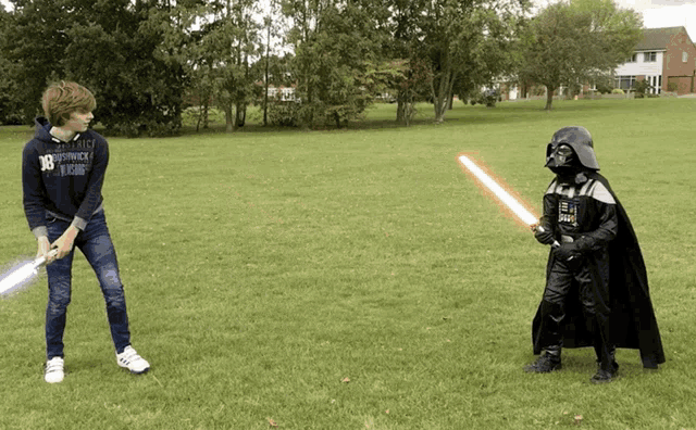 Darth Vader Kids Lightsaber Duel GIF