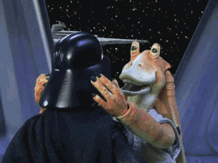 Darth Vader No Being Funny With Jar Binks GIF