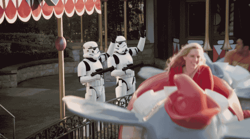 Darth Vader No Enjoys Theme Park Ride GIF