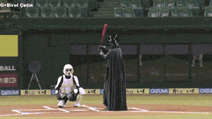 Darth Vader Noooo Baseball Playing GIF