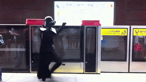 Darth Vader Noooo Subway Dancing GIF