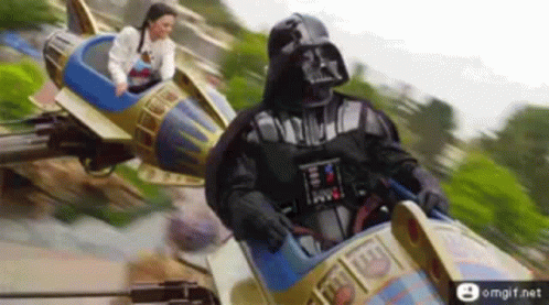 Darth Vader Riding Roller Coaster
