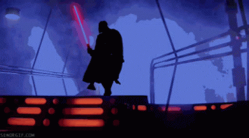 Darth Vader Silhouette with Red Lightsaber