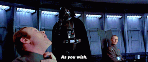 Darth Vader Standing in Front of Man With Open Mouth