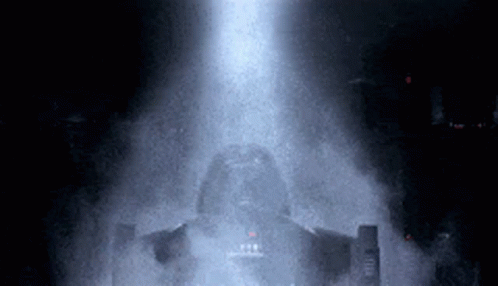 Darth Vader Surrounded by Smoke and Light