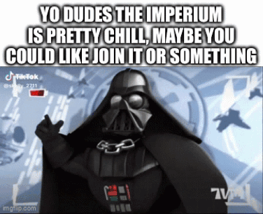 Darth Vader Thumbs Up Saying You Should Join The Imperium We Are Pretty Chill