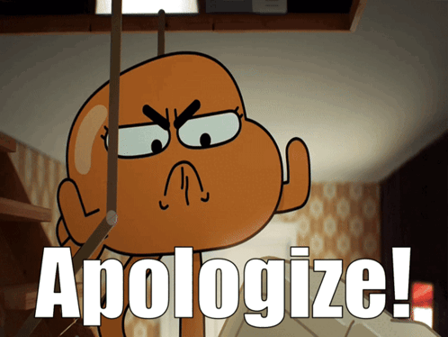 Darwin Saying Apologize From Gumball GIF