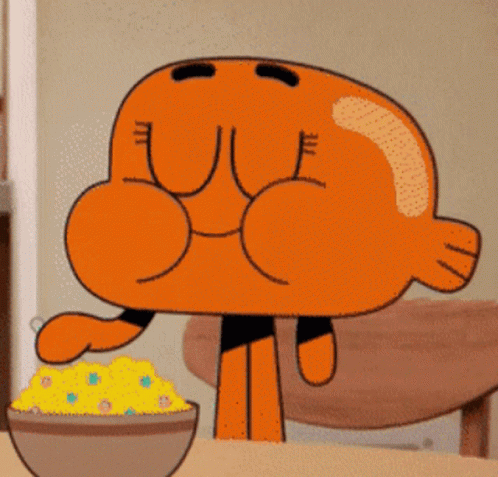 Darwin Watterson Chewing Cereal GIF
