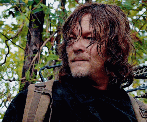 Daryl Dixon Looking Back GIF