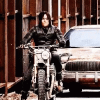 Daryl Dixon Revving Motorcycle GIF