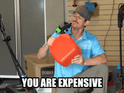 Dasher Cuddling Gas You Are Too Expensive GIF