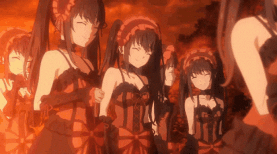 Date A Live Cute Multiple Kurumi GIF