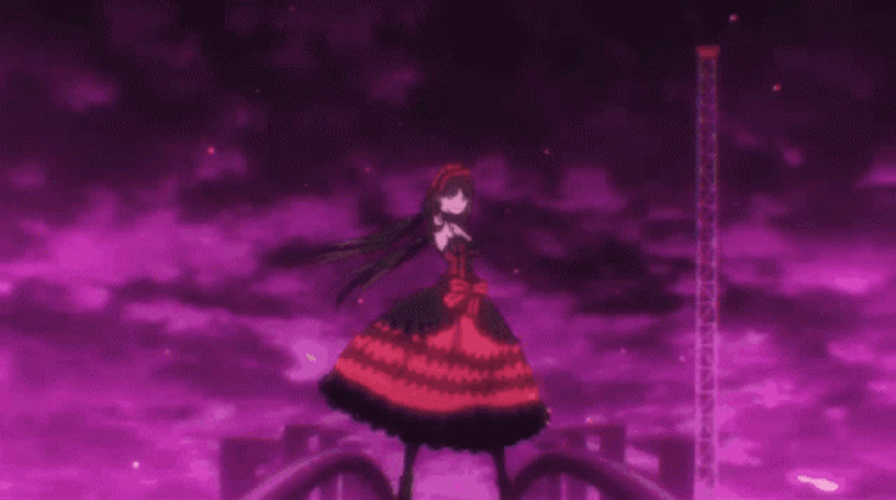 Date A Live Kurumi Aesthetic Gun Holding GIF