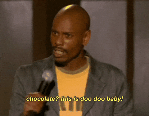 Dave's Chappelle Not Here Man Chocolate Baby GIF